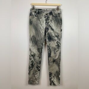 Marc Cain Sports Pants Jeans Corduroy Animal Print  Sz 6 Medium N2 Cotton Blend